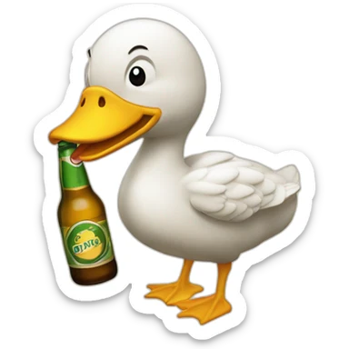 pato bebiendo cerveza sticker