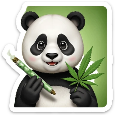 Panda Bajando locura de Marihuana con un video de youtube sticker
