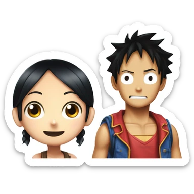 Luffy Y Nico Robin sticker