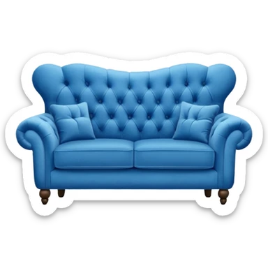 blue cozy sofa sticker