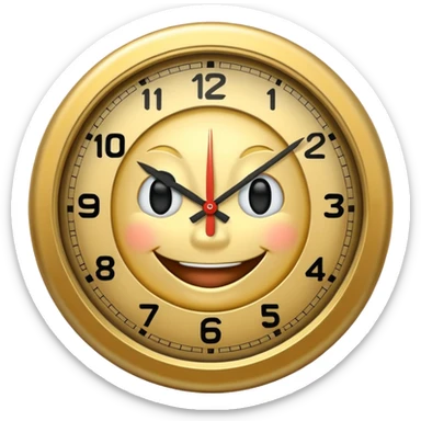 A clock smiling and handsome sticker