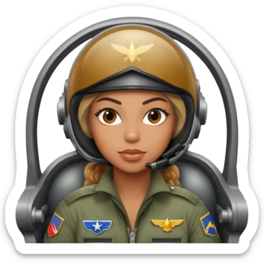 Beyonce as a fighter jet pilot sticker