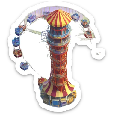 Amusement park drop tower sticker