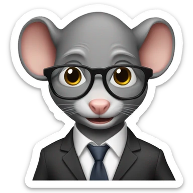 A humanoid rat wearing a class suit and shoes and glasses  sticker