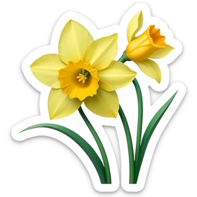 single Daffodil, stem sticker
