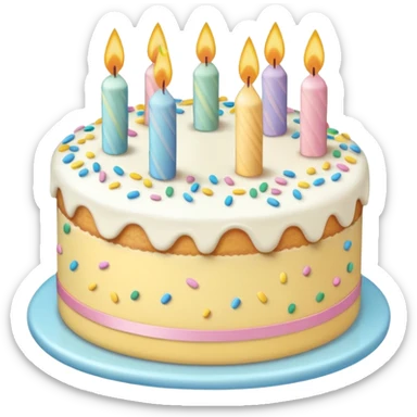 1 layer pastel birthday cake sticker