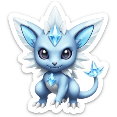 Elemental edgy dark dusky mechanical frosty fairy-like fantasy epic rare Glalie-Sneasel-Togetic-Pokémon-Fakémon-hybrid-creature sticker