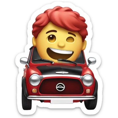 Happy red mini cooper clubman sticker