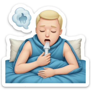 duvet couch men sick sticker