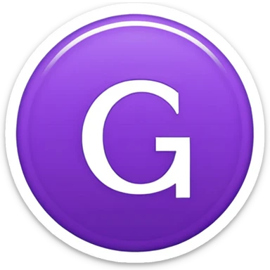 Purple circle 🟣 with letters iG in it - lowercase i and Capital G sticker