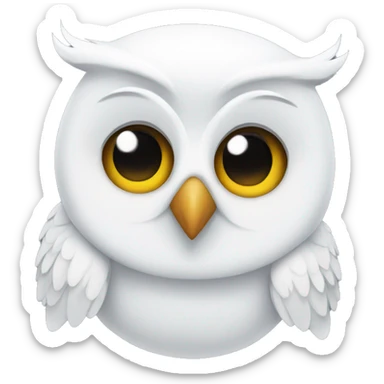 white owl smiling sticker