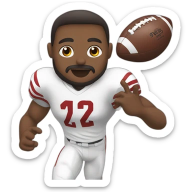 A man plays once a football sticker