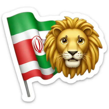 Iran, lion and sun flag sticker