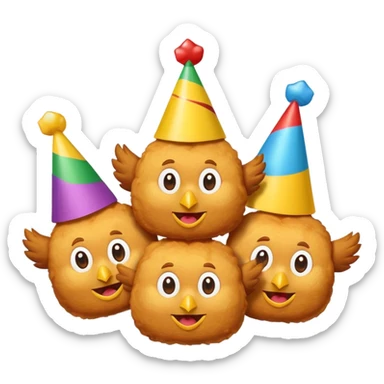 Chicken nuggets coming to life and doing 67 sticker