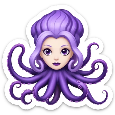Ursula sea witch with tentacles sticker