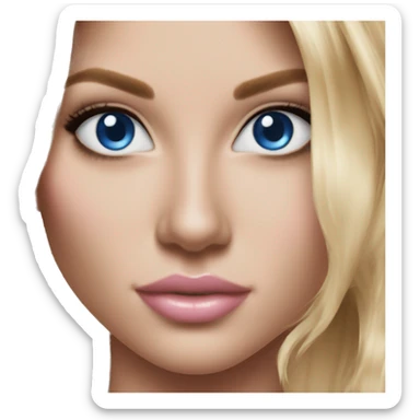 Realistic victoria secret model blonde blue eyes  sticker