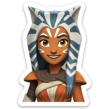 Ahsoka smiling sticker