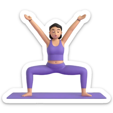 person in warrior pose yoga sticker