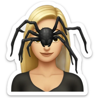 Realistic black spider sticker