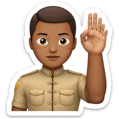 Chinese fist and palm salute sticker