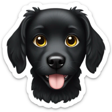 innocent-small-black-dog-with-halo sticker