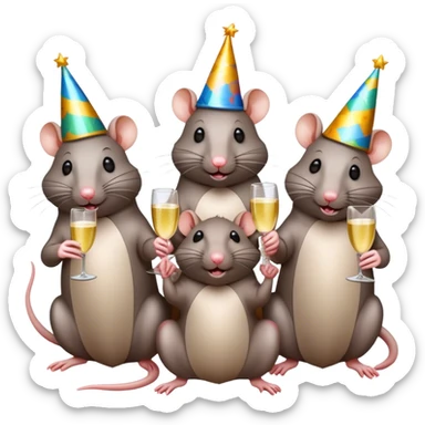 Rats celebrating  sticker