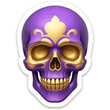 skull colored in LSU colors - purple and gold sticker