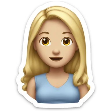 Long blonde haired girl pregnant  sticker