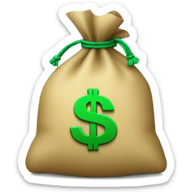 Money bag with green dollar sign sticker