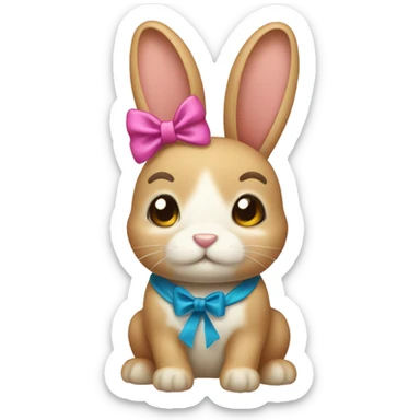 Conquet bunny with bow sticker