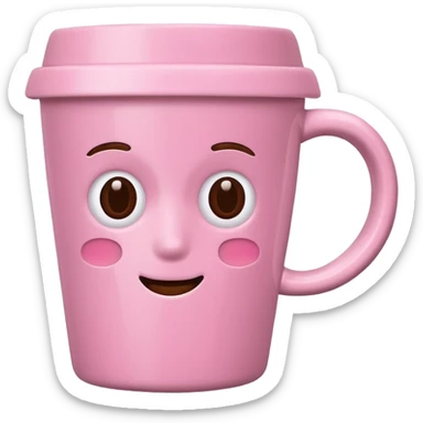 pink coffee cup  sticker