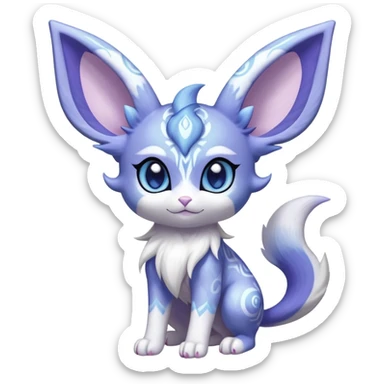 Shiny Exotic Cute Adorable Majestic Espeon-Meowstic-Hybrid-Creature with pattern-markings sticker