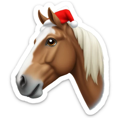 Horse with Christmas hat sticker