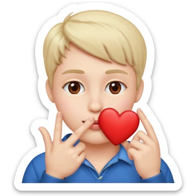 Un bonhomme qui fait un bisous et un cœur avec les doigts  sticker