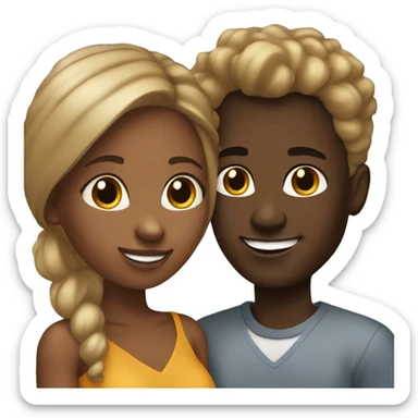 A black girl dating a white boy sticker