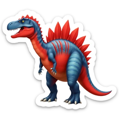 Spinosaurus with a large red spine sticker