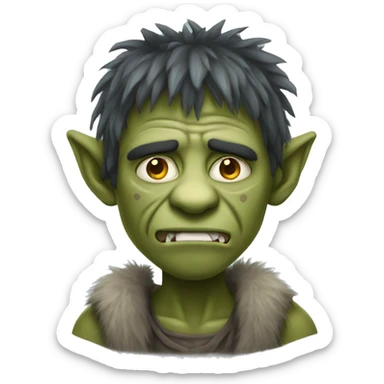 A troll mixed with a cold face sticker
