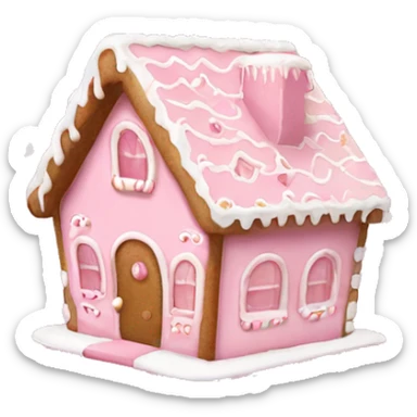 Light pink gingerbread house sticker
