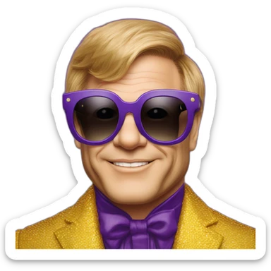elton john wearing KREWE eywear sunglasses mardi gras sticker