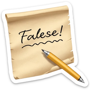 a hand writing 'false' on a piece of paper sticker