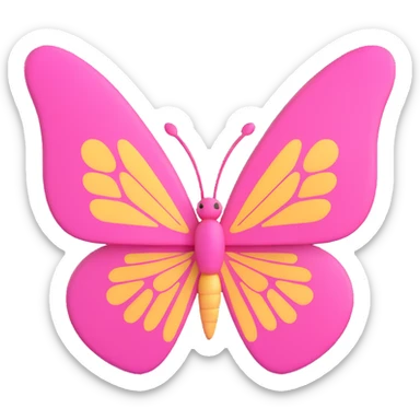 pink butterfly sticker
