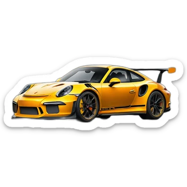 Porsche 911 gt3rs vue de profil sticker
