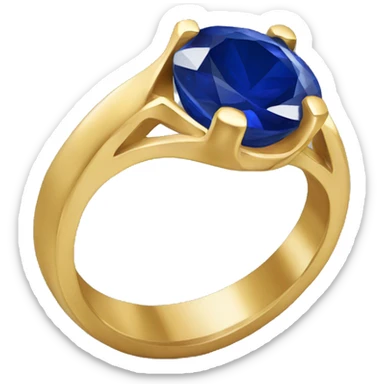 Anillo solitario de zafiro sticker