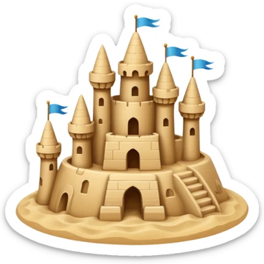 summer-themed emoji of a beach sandcastle sticker