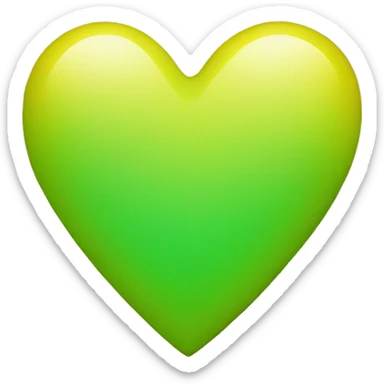 Yellow-green heart bright sticker