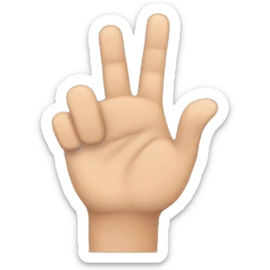 one hand from behind with thumb and ring finger hidden sticker