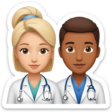 Two medical students in love sticker