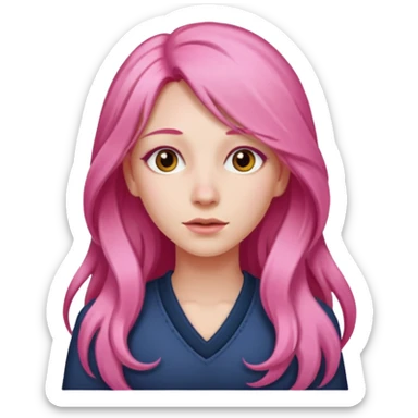 Pink greek goddess long hair sticker