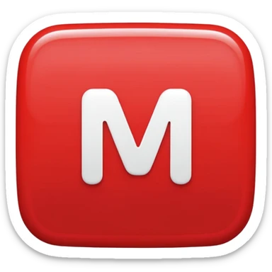 Make a  rounded rectangular red shape with an letter IM inside it sticker