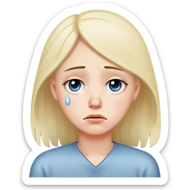 sad mood face with tears sticker